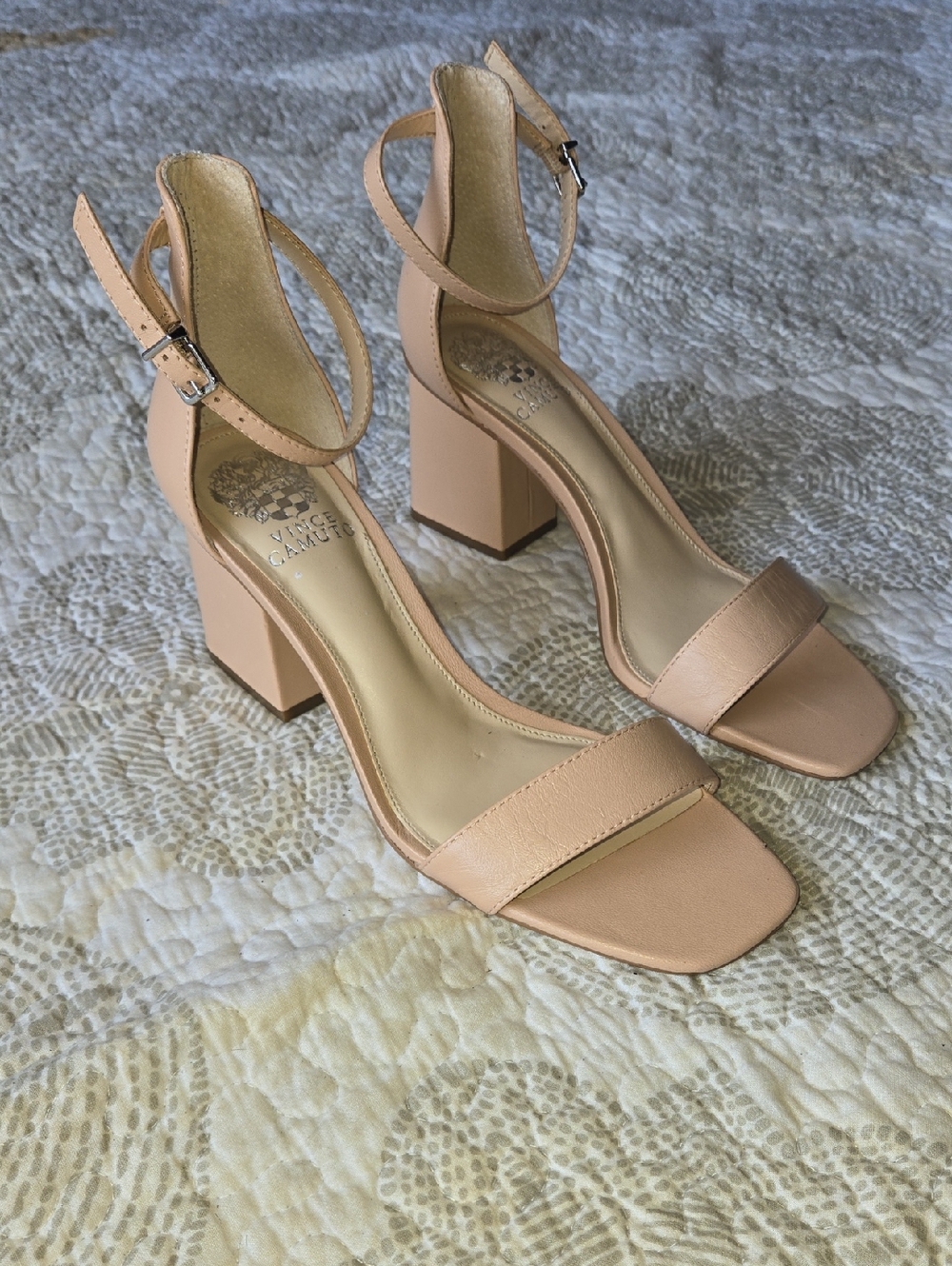 Vince Camuto Blush Ankle-Strap Block Heel Sandals